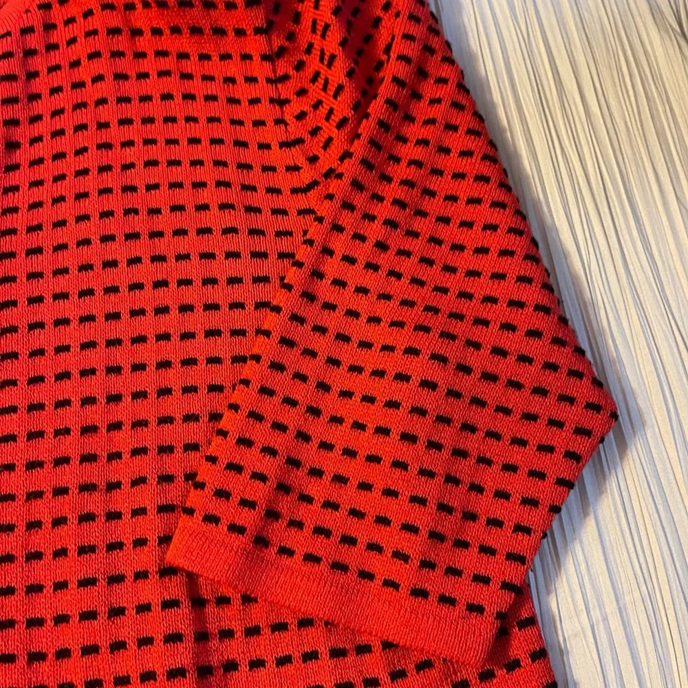 San Remo cardigan sweater and matching tank red with‎ black size XL vintage
